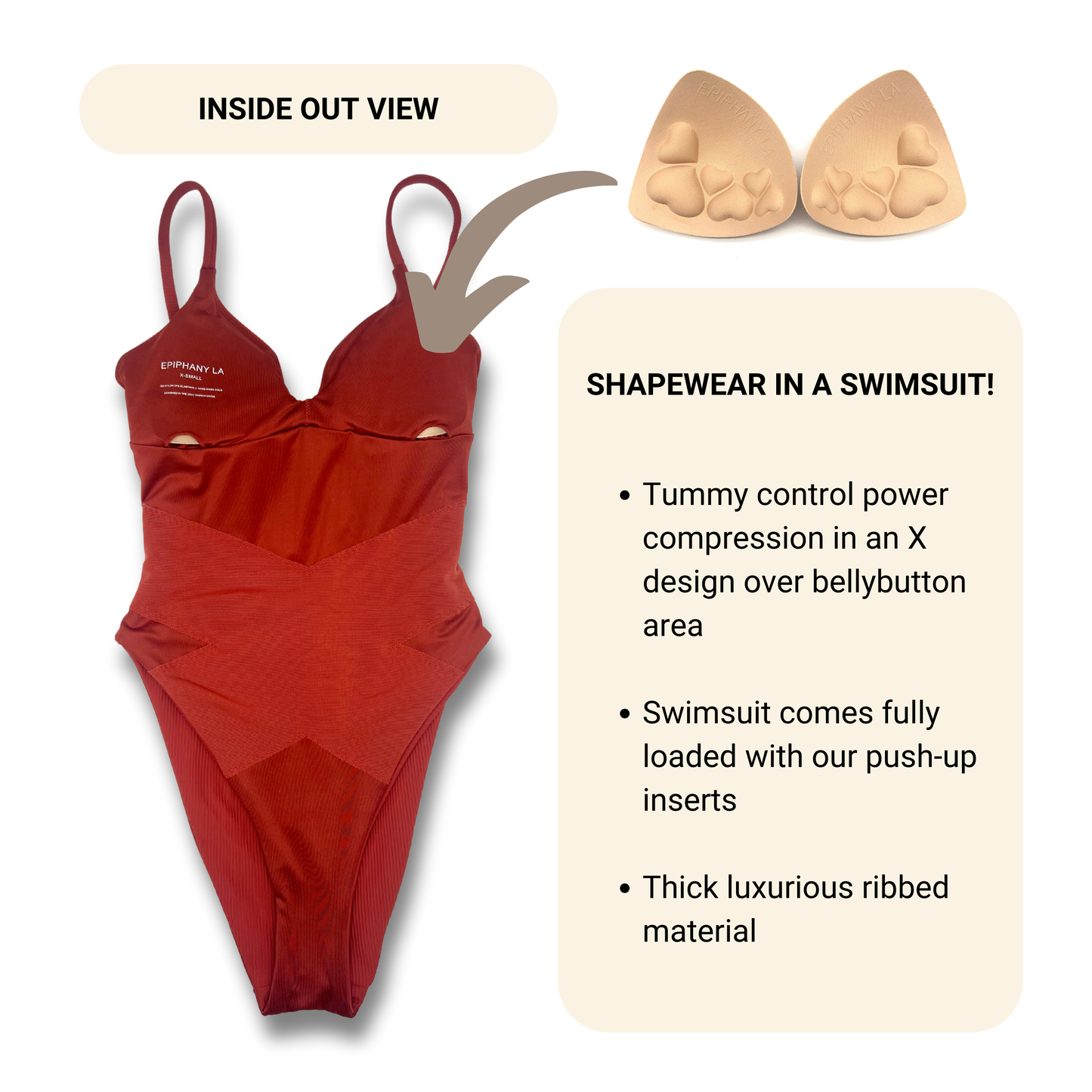 Push-Up & Tummy Control One Piece (Ribbed)